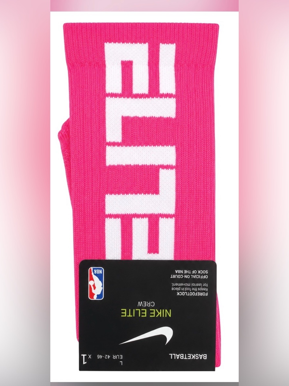 Nike Pink Crew Socks with White Knit Logo